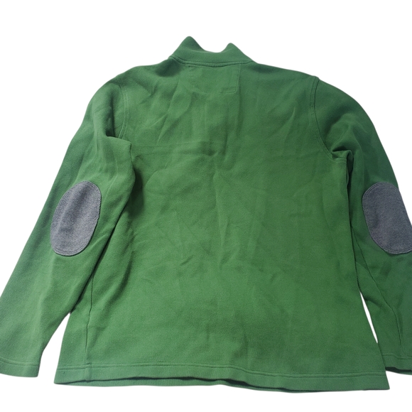 Banana Republic Green Zip-Up Sweater Gray Patches Size M Saint Patrick's Day - Picture 5 of 6